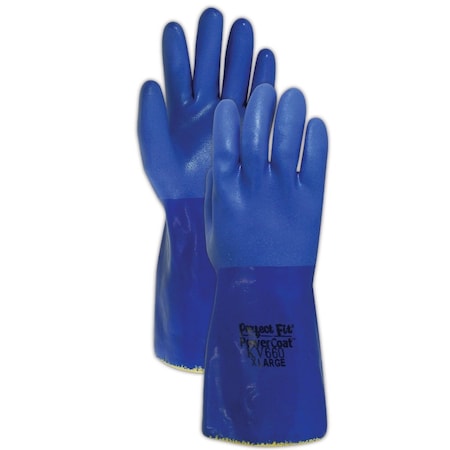 SHOWA Atlas KV660 Kevlar Knit Gloves With Full PVC Coating  Cut Level 3, 12PK